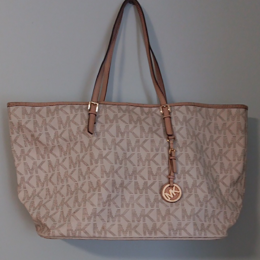 Michael Kors Beige Monogram Tote Bag